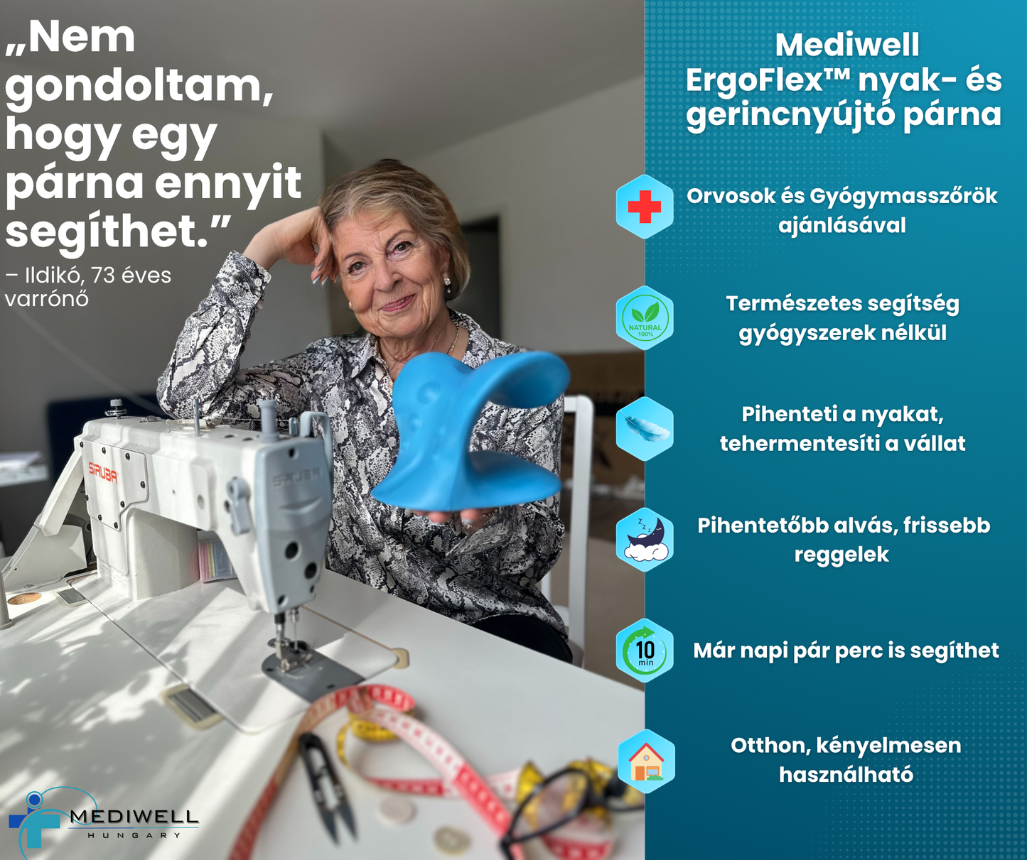 Mediwell ErgoFlex™ Nyak- és Gerincnyújtó Tartásjavító Párna